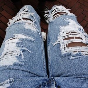 Low Rise Denim Jogger Pants